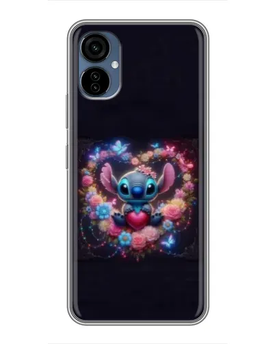 Чехол для TECNO Camon 19 Neo с картинкой «Stitch в цветах»
