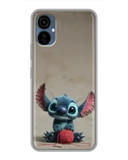 Чехол для TECNO Camon 19 Neo с картинкой «Стич на коричневом фоне»