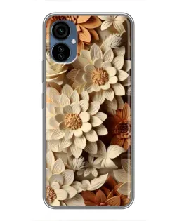 Чохол для TECNO Camon 19 Neo з картинкою «Бежевий флористичний декор»
