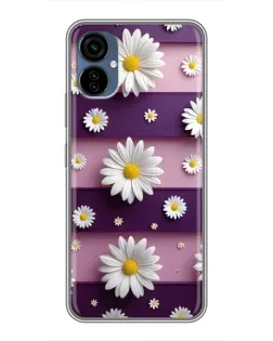 Чохол для TECNO Camon 19 Neo з картинкою «Ромашки на фіолетовому»