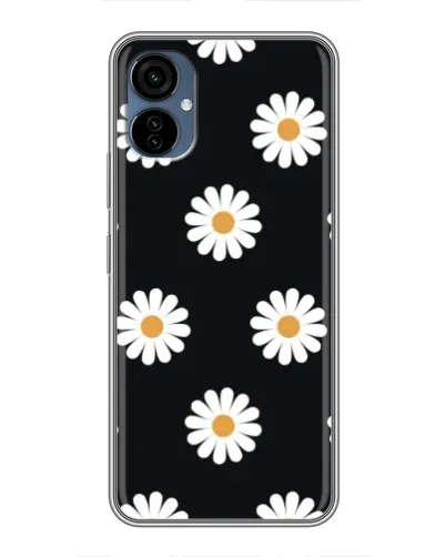 Чехол для TECNO Camon 19 Neo с картинкой «Ромашки на черном»
