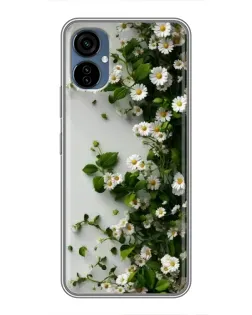 Чохол для TECNO Camon 19 Neo з картинкою «Гілка дрібних білих квітів»
