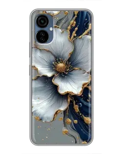 Чохол для TECNO Camon 19 Neo з картинкою «Біла квітка та золотий флюїд»