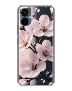 Чохол для TECNO Camon 19 Neo з картинкою «Ніжня сакура та краплі»