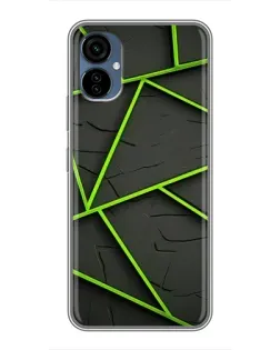 Чехол для TECNO Camon 19 Neo с картинкой «Зеленые геометрические линии»