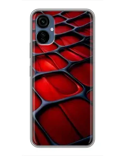 Чехол для TECNO Camon 19 Neo с картинкой «Красная глянцевая сетка»