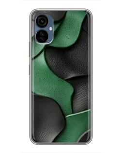 Чехол для TECNO Camon 19 Neo с картинкой «Зеленые кожаные волны»