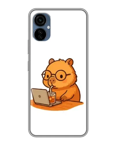 Чехол для TECNO Camon 19 Neo с картинкой «Капибара с ноутбуком»
