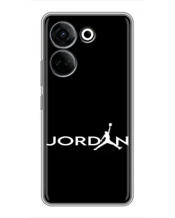 Чехол для TECNO Camon 20 Pro с картинкой «Jordan White Logo»