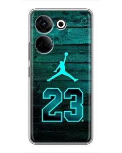 Чехол для TECNO Camon 20 Pro с картинкой «Jordan Cyan 23»