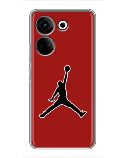 Чехол для TECNO Camon 20 Pro с картинкой «Jordan Red Back»