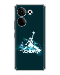 Чехол для TECNO Camon 20 Pro с картинкой «Jordan Blue Fire»