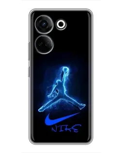 Чехол для TECNO Camon 20 Pro с картинкой «Jordan Neon Blue»