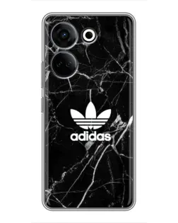 Чохол для TECNO Camon 20 Pro з картинкою «Білий мармур Adidas»