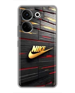 Чохол для TECNO Camon 20 Pro з картинкою «Золотий Nike на металі»
