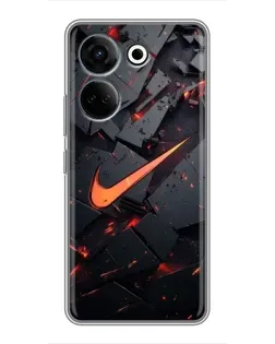 Чохол для TECNO Camon 20 Pro з картинкою «Nike — ефект розломів»