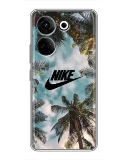 Чехол для TECNO Camon 20 Pro с картинкой «Тропический принт Nike»