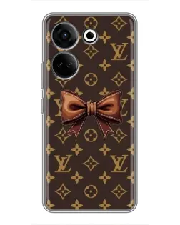 Чехол для TECNO Camon 20 Pro с картинкой «LV с бантом»
