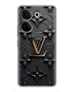 Чехол для TECNO Camon 20 Pro с картинкой «Кожаная текстура LV»