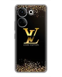 Чехол для TECNO Camon 20 Pro с картинкой «LV — золотые искры»