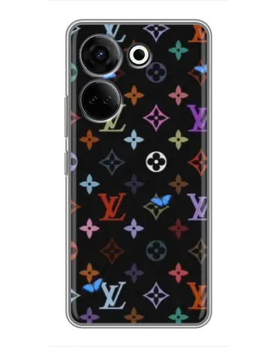Чехол для TECNO Camon 20 Pro с картинкой «Цветная монограмма LV» Чехол для TECNO Camon 20 Pro с картинкой «Цветная монограмма LV»