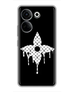 Чехол для TECNO Camon 20 Pro с картинкой «Цветочная монограмма»