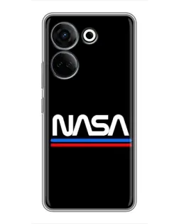 Чохол для TECNO Camon 20 Pro з картинкою «NASA — класика Red Blue» Чохол для TECNO Camon 20 Pro з картинкою «NASA — класика Red Blue»