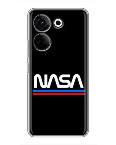 Чехол для TECNO Camon 20 Pro с картинкой «NASA — классика Red Blue»