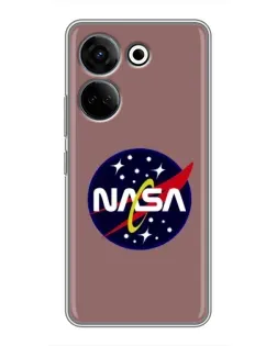 Чехол для TECNO Camon 20 Pro с картинкой «NASA — ретро космос»