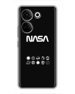 Чехол для TECNO Camon 20 Pro с картинкой «NASA — технический принт»