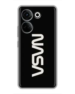 Чехол для TECNO Camon 20 Pro с картинкой «NASA — вертикальный логотип»