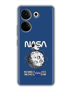Чехол для TECNO Camon 20 Pro с картинкой «NASA — лунная миссия»