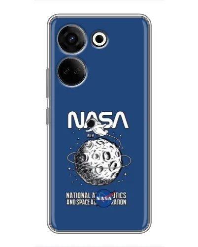 Чехол для TECNO Camon 20 Pro с картинкой «NASA — лунная миссия»