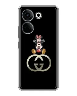 Чехол для TECNO Camon 20 Pro с картинкой «Минни Маус на лого»