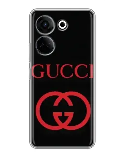 Чехол для TECNO Camon 20 Pro с картинкой «Gucci — красный логотип»