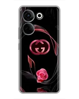 Чехол для TECNO Camon 20 Pro с картинкой «Gucci — неоновая роза»