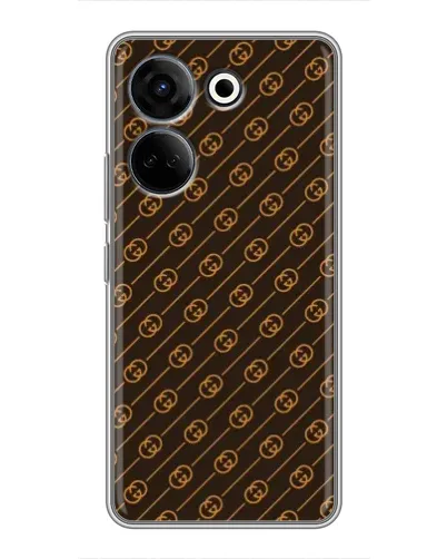 Чехол для TECNO Camon 20 Pro с картинкой «Gucci — золотые диагонали»