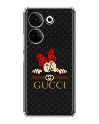 Чехол для TECNO Camon 20 Pro с картинкой «Минни Маус Gucci — черный»