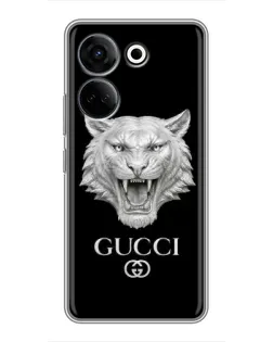 Чехол для TECNO Camon 20 Pro с картинкой «Gucci — серебряный лев»