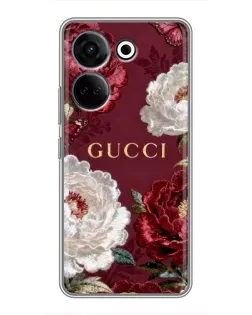 Чехол для TECNO Camon 20 Pro с картинкой «Gucci — бордовые розы»