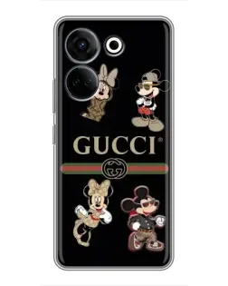 Чехол для TECNO Camon 20 Pro с картинкой «Gucci — герои Disney и монограмма»