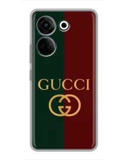 Чехол для TECNO Camon 20 Pro с картинкой «Gucci — темно-зеленый градиент»