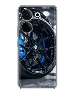Чехол для TECNO Camon 20 Pro с картинкой «Колесо BMW вблизи»