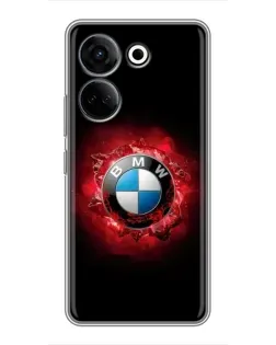 Чехол для TECNO Camon 20 Pro с картинкой «Логотип BMW — вспышка»