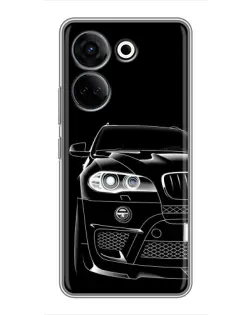Чехол для TECNO Camon 20 Pro с картинкой «Темный силуэт BMW»