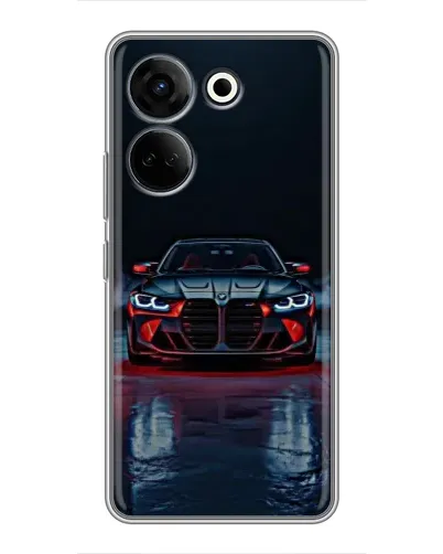 Чехол для TECNO Camon 20 Pro с картинкой «BMW на мокрой дороге»