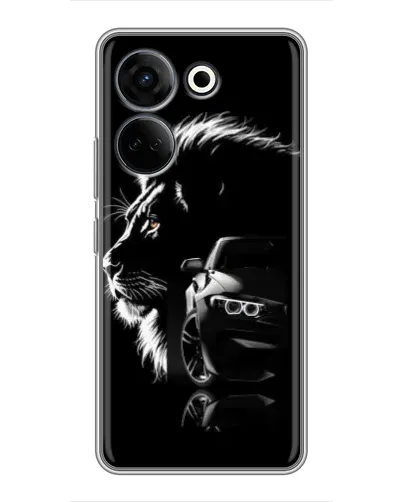 Чехол для TECNO Camon 20 Pro с картинкой «BMW и лев»