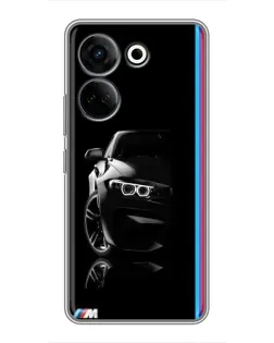 Чехол для TECNO Camon 20 Pro с картинкой «Силуэт BMW в темноте»
