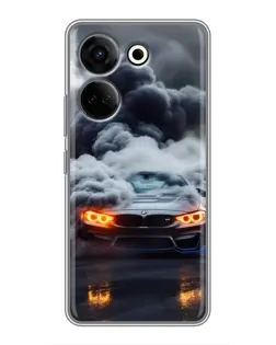Чехол для TECNO Camon 20 Pro с картинкой «BMW в дыму»