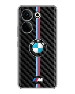 Чехол для TECNO Camon 20 Pro с картинкой «Эмблема BMW и карбон»